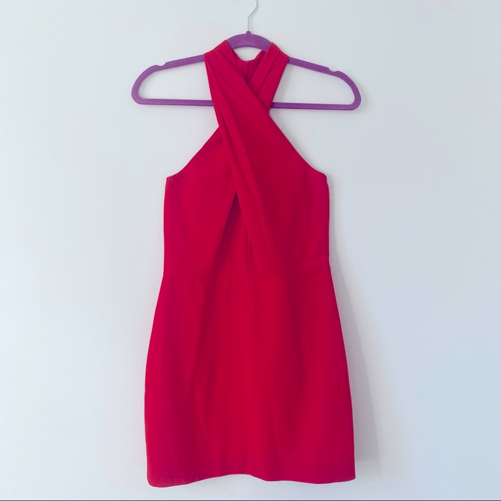 Halston Heritage Red Cocktail Dress